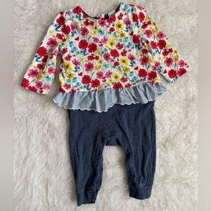 GAP Wildflower Print Top with Navy Bottoms Baby One Piece Romper